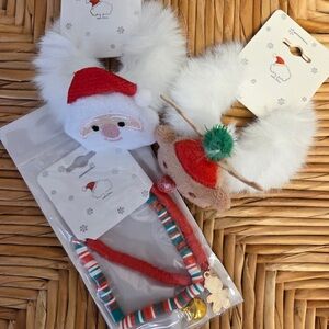 Festive Santa and Reindeer Hair Accessories Set
